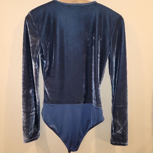 Zara blue velvet bodysuit - Picture 5 of 5